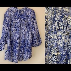 NWT Catherines 100% Cotton Button Down Blouse